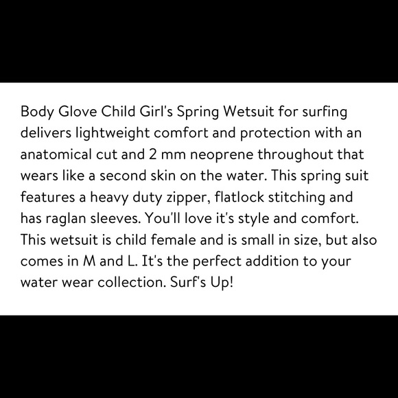 💜Body Glove Girls Springsuit WetSuit - Picture 3 of 4